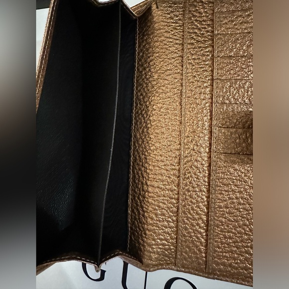 GUCCI Hasler Horsebit Metallic Leather Wallet EUC - Picture 8 of 15